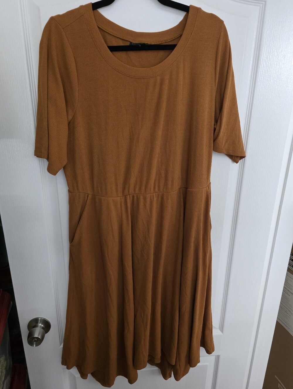 Midi Super Soft Rib Hanky Hem Dress